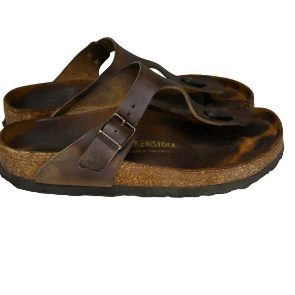 Birkenstock‎ Gizeh Brown Leather Sandals Size 37 beach boho - Picture 10 of 10